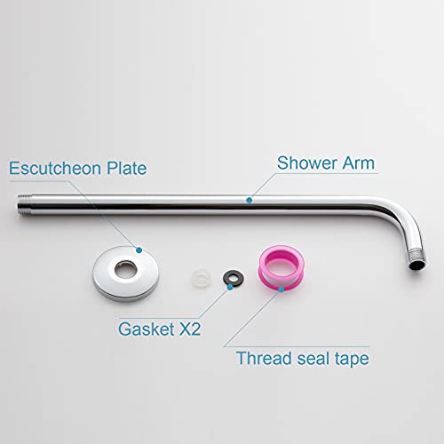 image for OFFO Shower Arm with Flange, 12 in Wall Mount Replacement Angle Shower