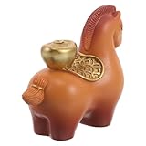FOYTOKI 馬の形した卓上用香炉 お香立て 中国風十二支の馬の彫刻 風水装飾 新年のデスクオーナメント リラクゼーションと瞑想向け 用品