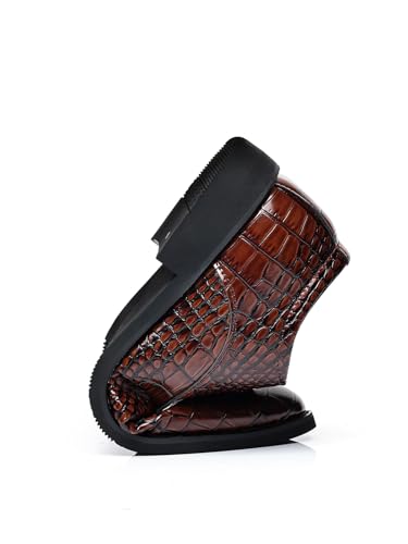 Image of Men's Retro Crocodile Print Dress Shoes Modern Formal Business Oxford Casual Leather Shoes