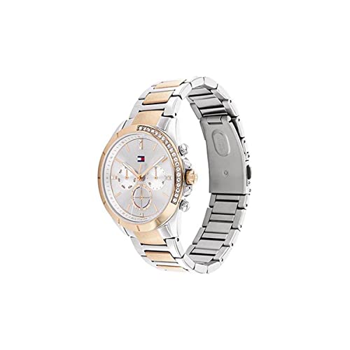 Tommy Hilfiger Women's Quartz Multifunction Stainless Steel and Link Bracelet Watch, Color: Two Tone (Model: 1782387)