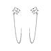 FarryDream Platinum Plated 925 Sterling Silver Tri-Circle Cuff Earrings Chain for Women Cartilage Earrings (Silver)