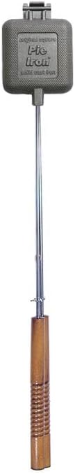 Liberty Mountain Square Pie Iron - 4.25" x 4.25" Cast Iron - 28" Overall Length - Non-Stick Coating - Campfire Sandwich Maker