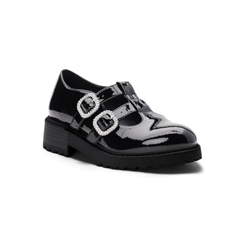 Coutgo Girls Rhinestone Mary Jane Shoes Cover