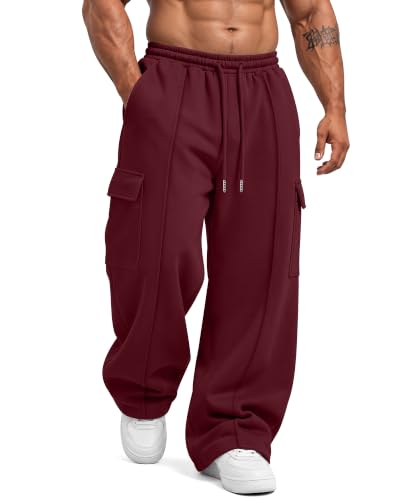 Image of Neer Men's Big and Tall Cargo Sweatpants Baggy Pants