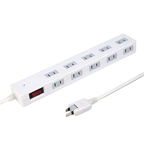 スタイルド 雷ガード ブレーカー付 10個口 電源タップ 一括集中スイッチ マグネット スイングプラグ 延長コード