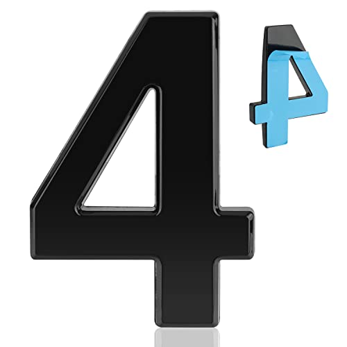 Becizy 4 Inch Modern House Number, Self-Adhesive House Numbers Mailbox Numbers, Street Numbers Home Address Number Door Numbers For House Apartments Office, Easy To Install Without Tools (Number 4) #TOP4
