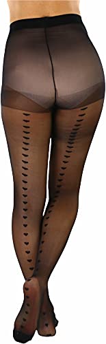 Image of ToBeInStyle Women's Valentine Day Themed Opaque Sheer Pantyhose w /Heart Love