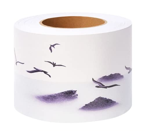 VisitRyl Bordure de Papier Peint Thème Montagnes et oiseaux - Autocollant en PVC Imperméable - Décoration Murale Amovible - Frise Murale & Plinthe...