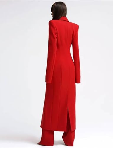 Women's Casual Suit Long Jacket Outfits 2 Pieces Pants Sets for Business Dinner Wedding4