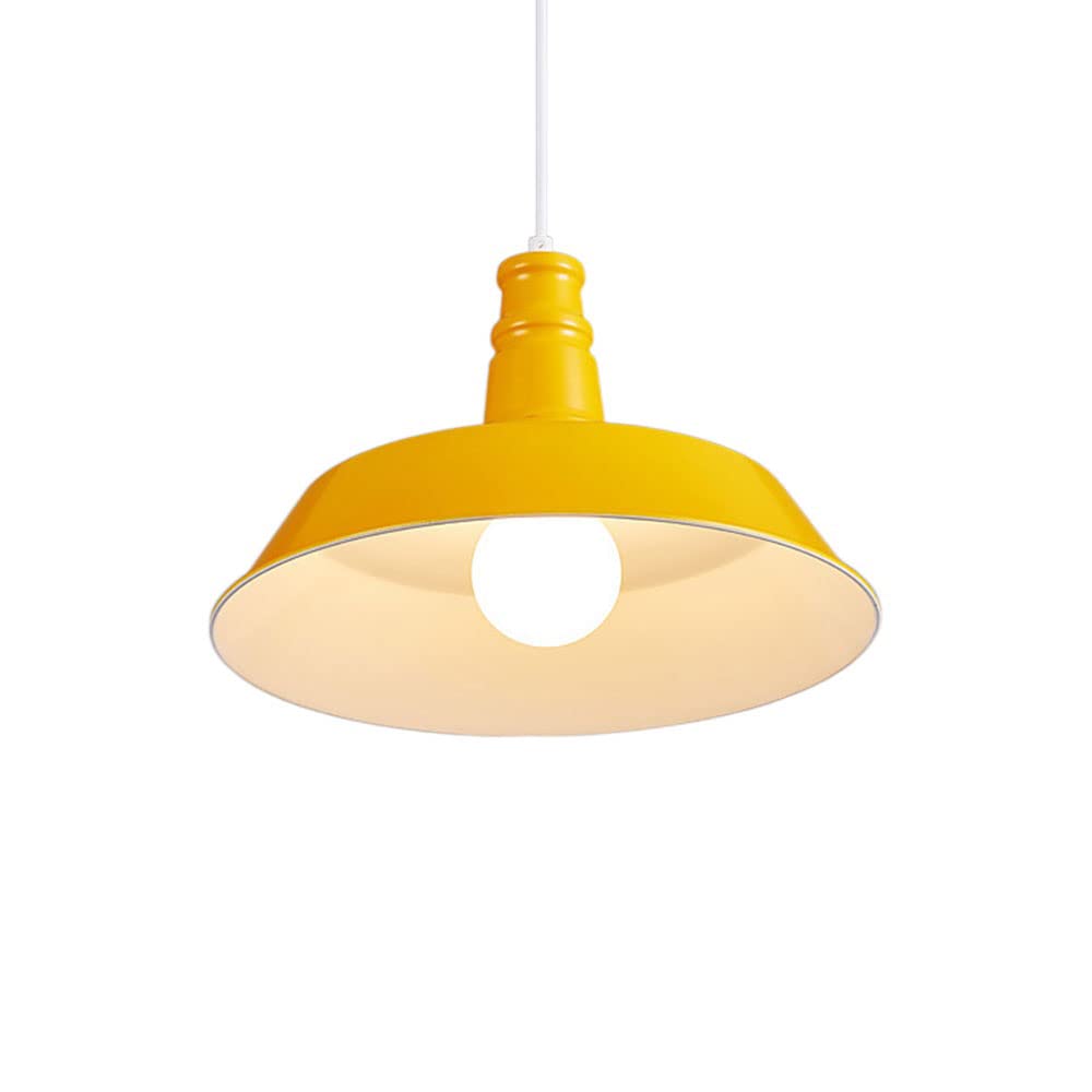 HXYSXHJUO Colorful Macaron Metal Pendant Lamp - Nordic Chandelier for Kitchen Island, Adjustable Height, Retro Minimalist Design(E,46cm)
