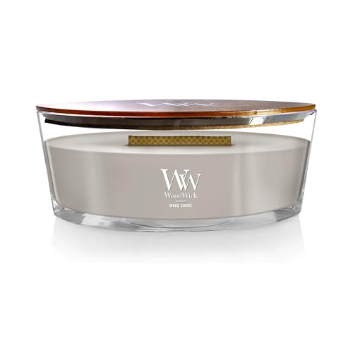 WoodWick Wood Smoke Scented, Ellipse Candle, Crackles as it Burns, Up to 50 hrs Burn time, Perfect for Gifting, 16oz