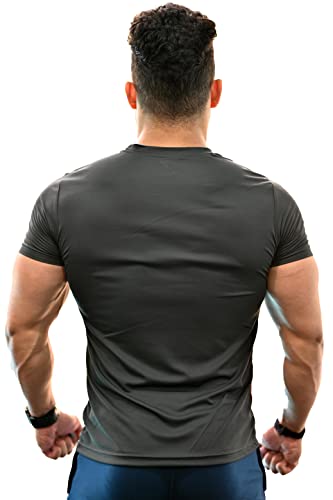 Image of Men's Solid Slim Fit Gym and Sports T-Shirt