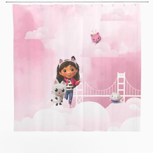Gabby's Dollhouse The Movie 13-Piece Shower Curtain Set, 72 x