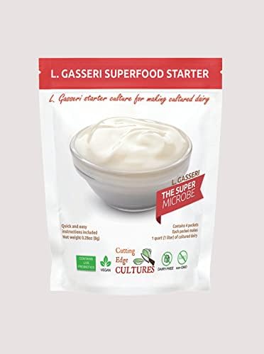 L. Gasseri SuperFood Starter Culture ProBiotic Cultured Dairy Low And Slow Yogurt Lactobacillus By Cutting Edge Cultures (L. Gasseri -4 pouches)