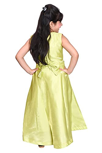 Image of Sky Heights Girl's Silk Blend Fit and Flare Maxi Wedding Dress