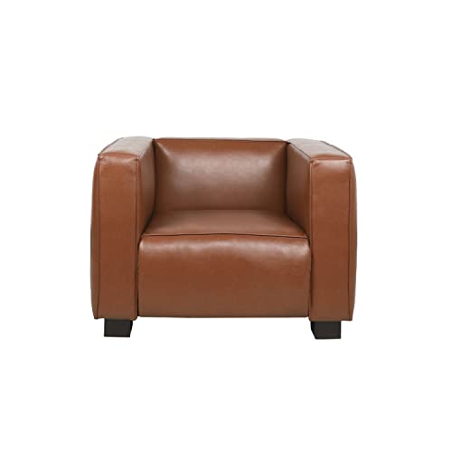 Sillón Tuxedo Marrón de Madera y Poliuretano miniatura 1