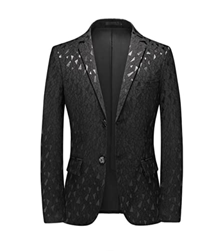 Herren Jacquard Anzug Klassisch Business Hochzeit Bankett Party Kleid Blazer und Hose – Bild 3