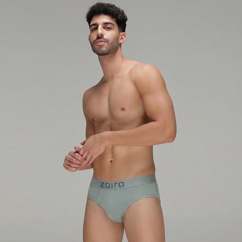 Image of Zoiro Men's Fluid-Fabric Brief | Micro Nylon Waistband | 4-Way Stretch Soft Supple Fit | Skin-Friendly Breathable Innerwear | 90% Cotton 10% Spandex