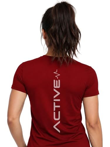Image of 3Colors Women's Active Dry Fit Sports Active T-Shirt | Quick Dry Gym Workout Tee | Athletic Running Training Top-Active Signal