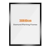 NAIMOER Diamond Painting Frames, Frames for 12x16in/30x40cm Diamond Art Canvas, Paint by Numbers Accessories Frame Self-Adhesive for Wall Window Door Black (Internal Size 25x35cm) Black