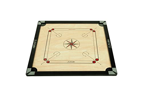 Image of KORNERS Carrom Board with Striker, Coins and Powder, Multicolor| (32 Inches Cut with Ludo)