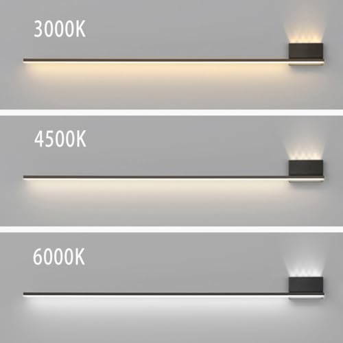 Lámpara de pared larga de metal moderno con tres temperaturas de color seleccionables 4