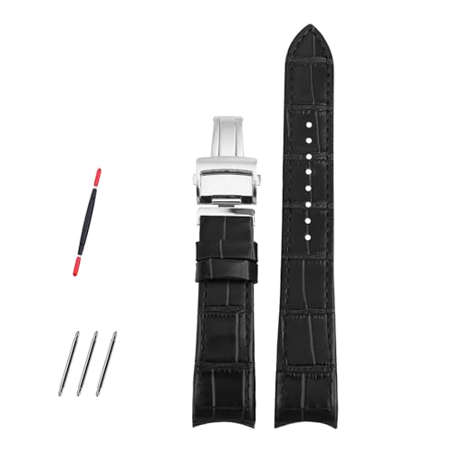 Compatible with Seiko Premier Series SNP093, 096, 114, 115, 127 Business Fashion Original Curved End Genuine Leather Strap - 21mm