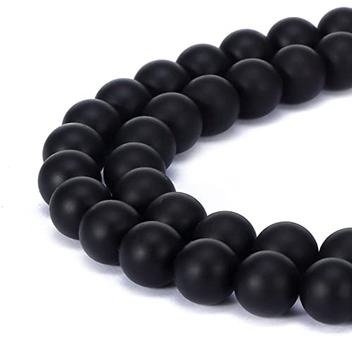Beautiful Natural Agate Beads Round Loose Beads for Jewellery Making Black Onyx, 8mm, 8 mm