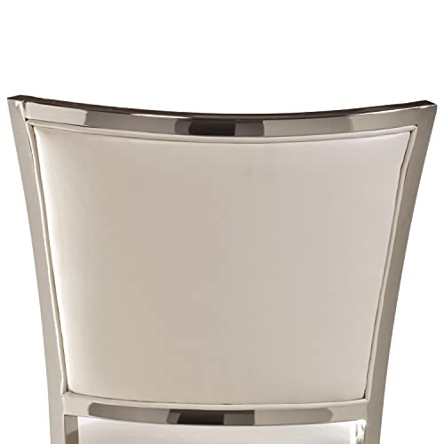 Hillsdale, Rouen Metal Counter Height Swivel Stool with Upholstered Back, Shiny Nickel - Image 4