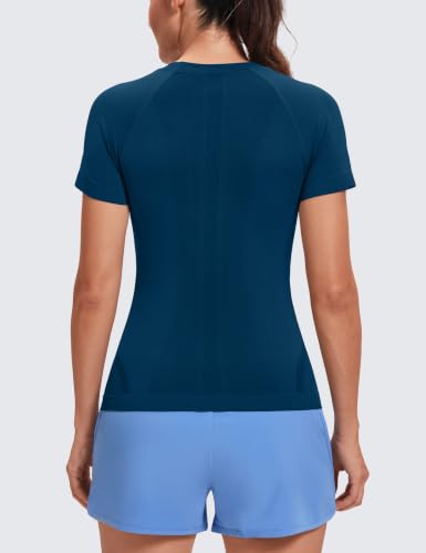 Image of MathCat Seamless Short Sleeve Workout Tops for Women