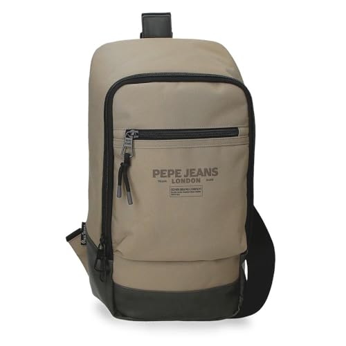 Pepe Jeans Waltford Bandolera Cruzada Beige 18x35x9 cms Poliéster con Detalles en Piel Sintética by Joumma Bags