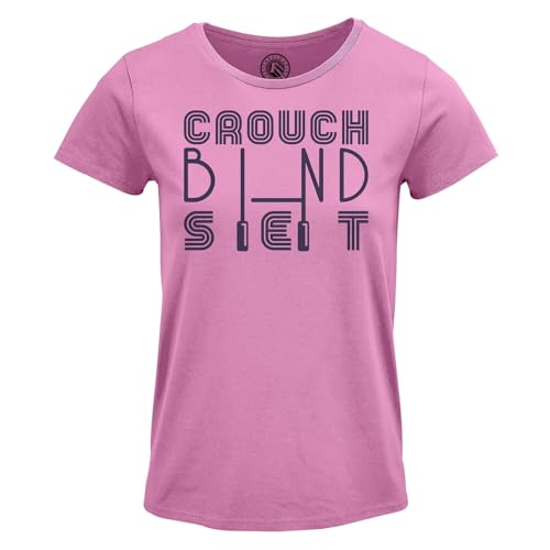 T-shirt rugby femme col rond imprimé Crouch Bind Set pour fans du XV