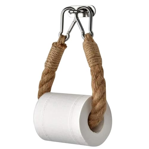 Soporte Papel Higienico Vintage Madera, Portarrollos de Cuerda, Portarrollos de Papel Higiénico de Pared, Baño Portarollo Papel Higiénico Sujetador de Papel Montura de Pared, Retro de Rollo de Papel