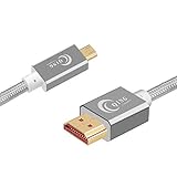 Zertifiziertes Mikro-HDMI-Kabel der Kategorie 2 unterstützt Auflösungen bis zu 4 K x 2 K (UHD). Dieses Mikro-HDMI-auf-HDMI-Kabel ist vollständig kompatibel mit dem HDMI-Standard von 2018 und kann die erhöhte Bandbreite von HDMI 2.0 bei 18 GB/s übertragen.