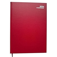 PaulStore 2026 A4 2 Page Per Day Appointment Diary - Hardback Office Diary (Green - View #4
