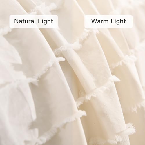 Image of NEXHOME PRO Duvet Cover,Beige 3 Pieces Boho Tufted Duvet Cover Set, Soft and Lightweight 100% Washed Microfiber Comforter Cover Set for All Season(Beige Cal King, 104 x 98)-No Comforter