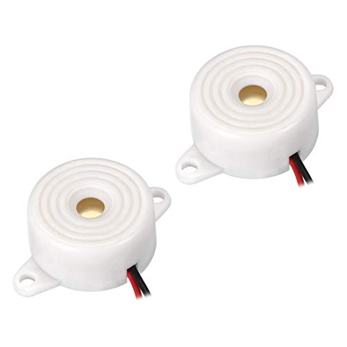 sourcing map Zumbador Electrónico Activo Sirena de Alarma Sonido Intermitente Parlante, CC 12V 2 Piezas