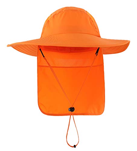 Image of Home Prefer UPF 50+ Mens Wide Brim Fishing Hat with Neck Flap Sun Hat for Men Women Sun Protection Cap