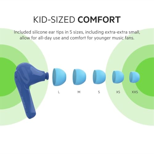 Image of Belkin Soundform Nano, True Wireless Earbuds For Kids, Girls And Boys Earphones For Online Learning, School, Travel Compatible With Laptop, Macbook, Iphone, Ipad, Galaxy, Tablet Etc Blue, Adjustable