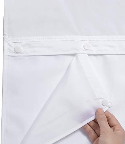 KONZENT 2 Pack Snap-in Shower Curtain Liner Replacement Removable Liner 70" W x 54" H (Fit for 71" W x 74" H Shower Curtain) (White,2 )