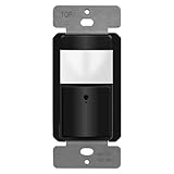 TOPGREENER Motion Sensor Switch, PIR Sensor with Ambient Light Level, Occupancy & Vacancy Modes, No Neutral Wire Required, Ground Wire Required, 5A, 360W LED/CFL, Single Pole, TDOS5-JM-BK, Black