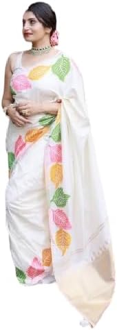 NECWAWomen's Kanjivaram Kanchipuram Indian Traditional Art Silk Saree With Un-stithced Blouse Piece