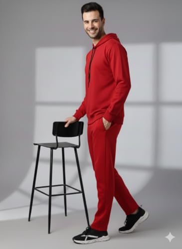 Image of Mack Jonney Solid Track Suit for men | Co-ord Set | Warm Fleece Tracksuit Set | Full Sleeve Hoodie