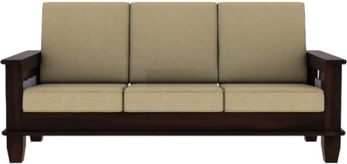 Image of Wooden 5 Seater Sofa Set for Living Room & Drawing Room, Capacity: Five Seater, Seating Type: 3+1+1, Material: Solid Sheesham Wood Rosewood, Walnut Brown