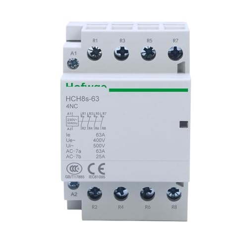 Contacteur rail DIN TIC HCH8s-63 domestique 4 pôles NF 230V pour pompe et chauffage