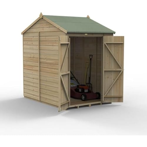 Forest Garden Beckwood 5x7 Reverse Apex Shed | No Windows | Double Door|25 Year Anti-Rot Guarantee