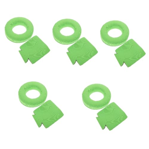 IMIKEYA 5 Ensembles Ensemble De Coupe De Flottabilité Boire des Flotteurs De Piscine Gonflable Porte-gobelet Flottant Mini-Boissons Porte-bière Flottant Néoprène Light Green Réutilisable