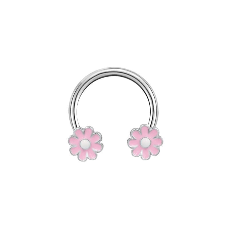 Niaspi 16G Horseshoe Septum Rings F136 Titanium CZ Flower Paw Butterfly Nose Septum Rings Septum Jewelry Dainty Daith Helix Tragus Cartilage Earrings