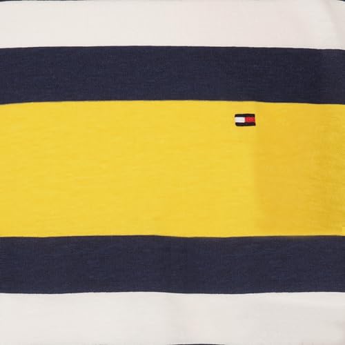 Tommy Hilfiger Boys' Short Sleeve Fashion Crew Neck T-Shirt, Rugby Stripe Yolk Yellow, 10-12 - image 3