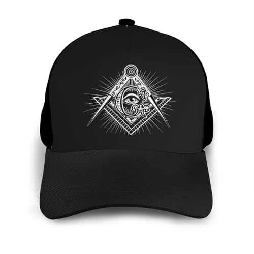 Freemason Logo Unisex Classic Adjustable Curved Brim Baseball Cap, Trucker Hat3